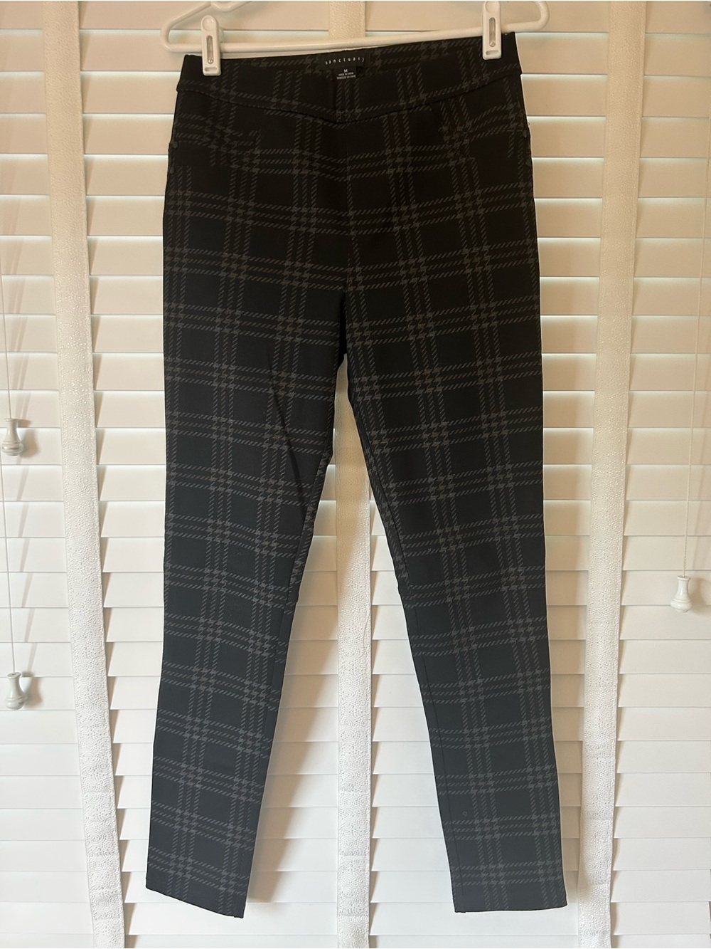 Sanctuary Dress Pant Slim Black Plaid Medium